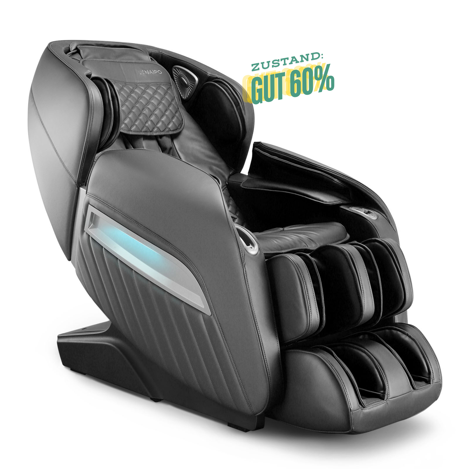 NAIPO® Premium Massagesessel mit Wärmefunktion, Zero Gravity, 3D Surround-Sound, Ganzkörpermassage, Gebraucht/Generalüberholt