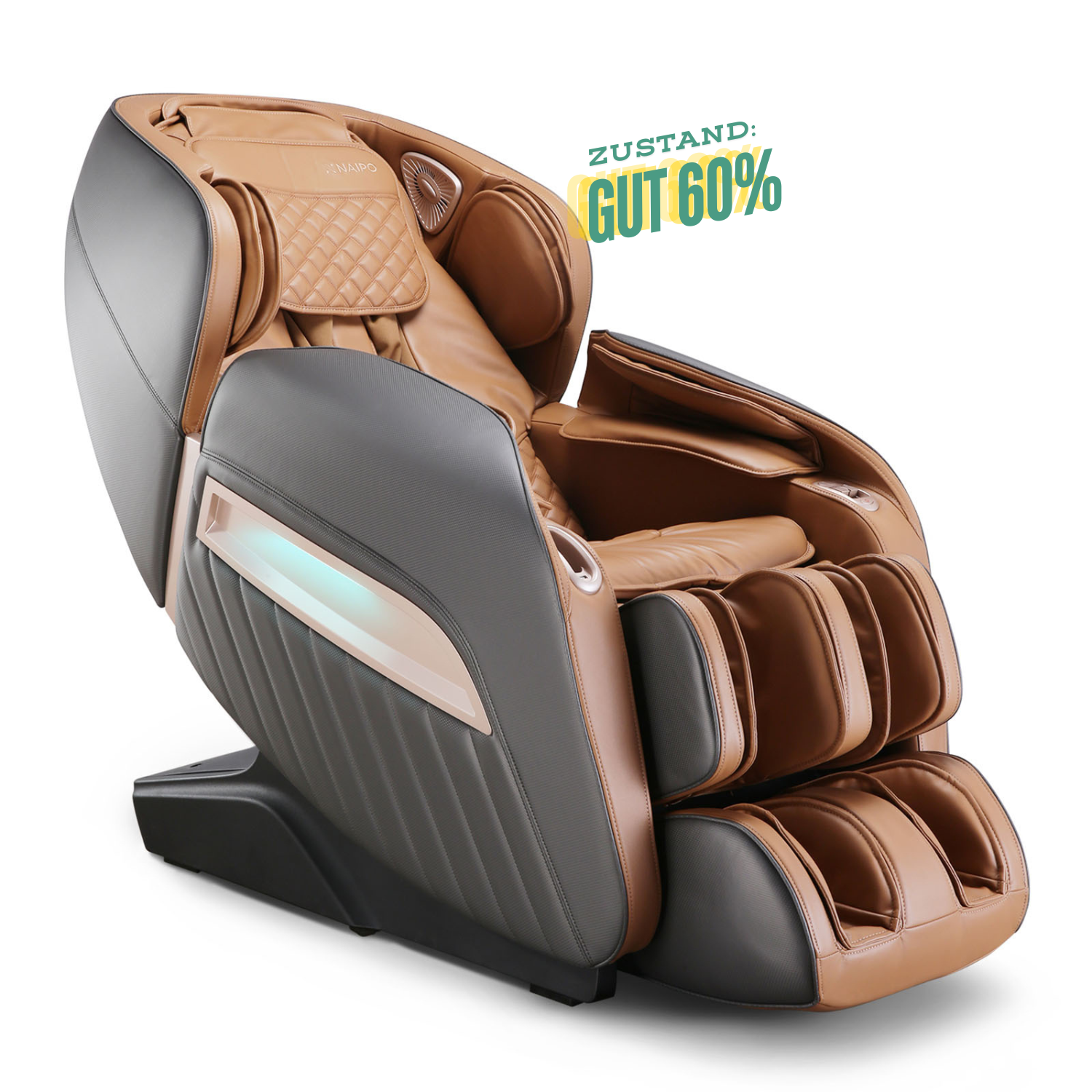 NAIPO® Premium Massagesessel mit Wärmefunktion, Zero Gravity, 3D Surround-Sound, Ganzkörpermassage, Gebraucht/Generalüberholt