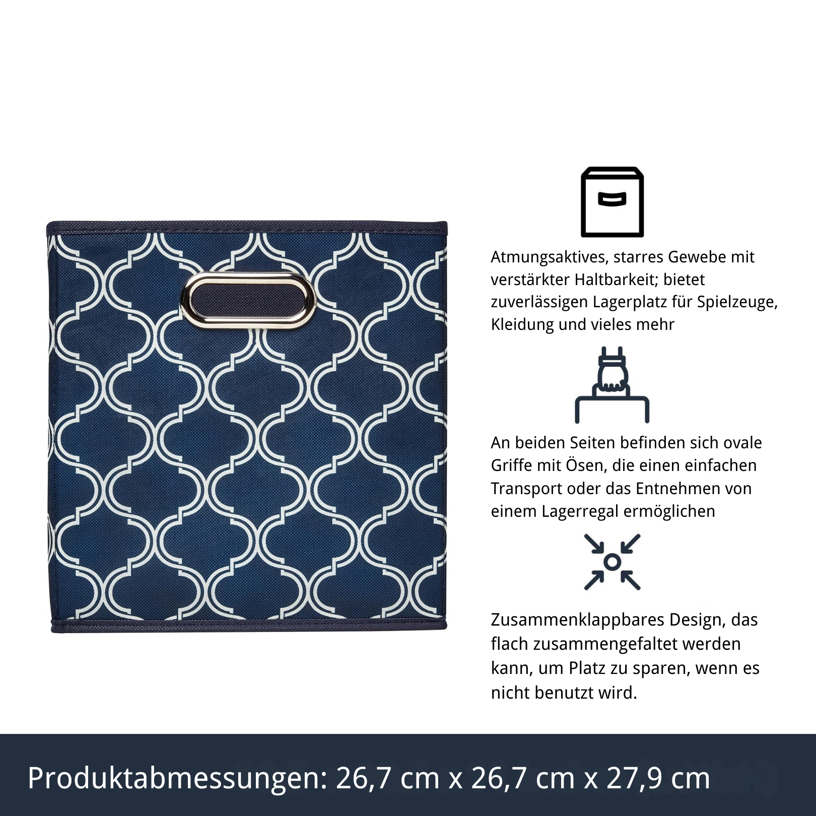 Friends Of NAIPO® Wäschekorb – Faltbarer Wäschesack mit langen verstärkten Griffen, 53 × 30 × 30 cm – Aufbewahrungskorb für Wäsche, Spielzeug, Schuhe & Haushalt