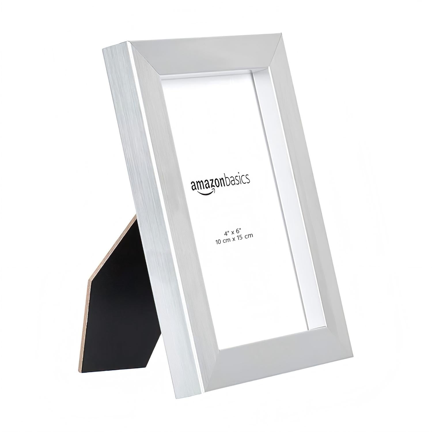 Friends Of NAIPO® Alsterwell Bilderrahmen 2er-Set – 10×15 cm Fotorahmen aus Nickel mit Aufsteller, für Tisch- & Wandmontage
