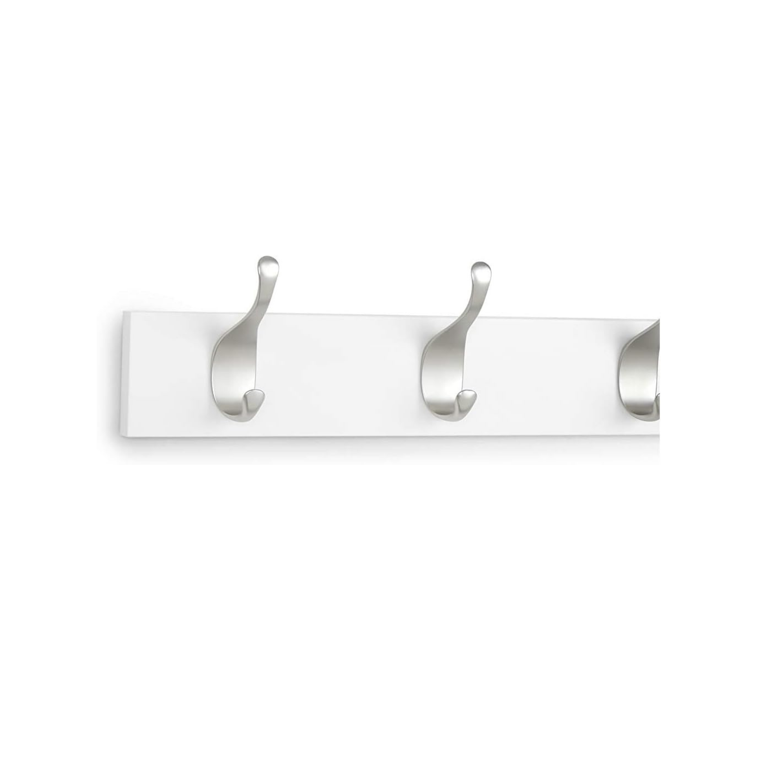 Friends Of NAIPO® Garderobenleiste, 57 cm Hakenleiste mit 5 Haken – Wandgarderobe für Mäntel, Jacken, Taschen, Weiß