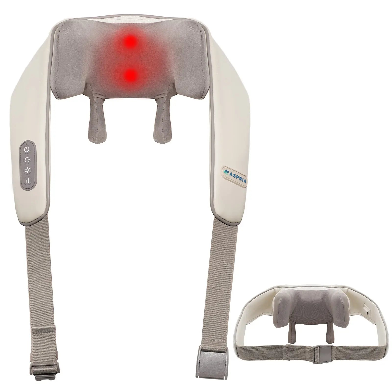 Aspria by NAIPO 5D Shiatsu Nackenmassagegerät mit Wärme, wiederaufladbar, Tragbares Schultermassagegerät für Nacken, Schulter, Rücken, Beine und Ganzkörpermassage, Schwarz