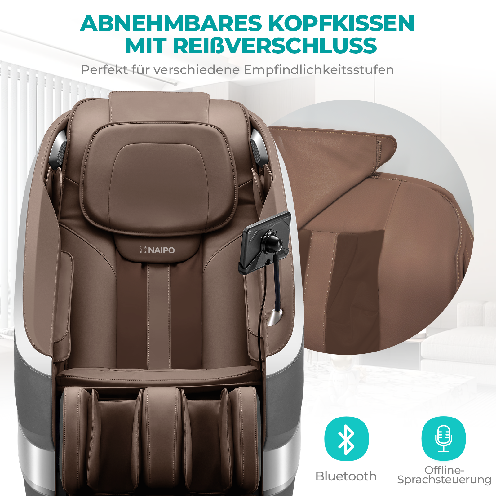 NAIPO Massagesessel für Ganzkörpermassage mit Wärmetherapie, Meister für Nacken- und Schultermassage, für Zuhause, Hotels, Salons, Büros verwenden