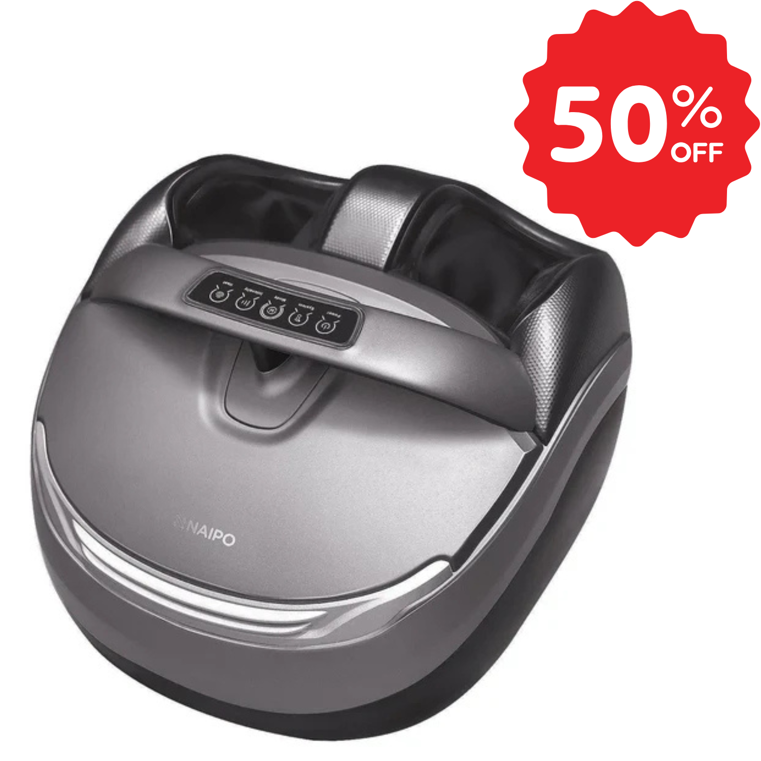 Naipo Shiatsu Fußmassagegerät mit Wärmefunktion, Kneten Rollen Luftkompression