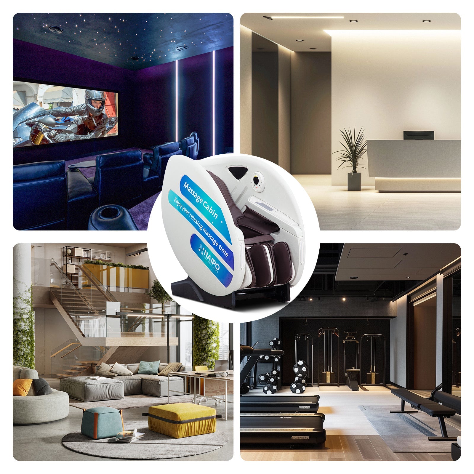 Naipo Automaten-Massagesessel, NFC/RFID-Kartenzahlungssystem, einstellbare Massagezeit/Preis