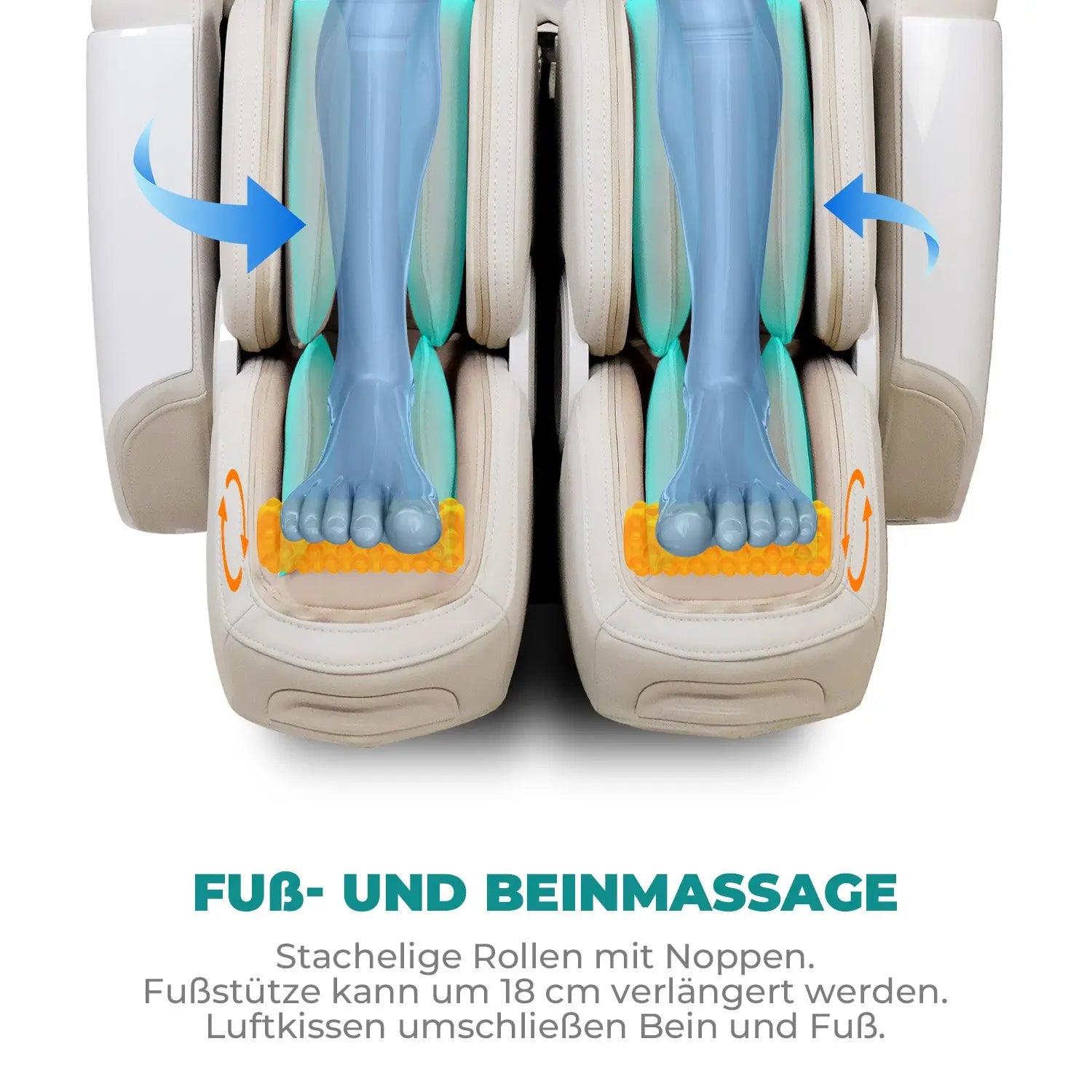 NAIPO® Space Walk 3D Massagesessel mit Wärmefunktion, Zero Gravity Liegefunktion, Shiatsu, 3D Surround-Sound, Ganzkörpermassage, Körperscan