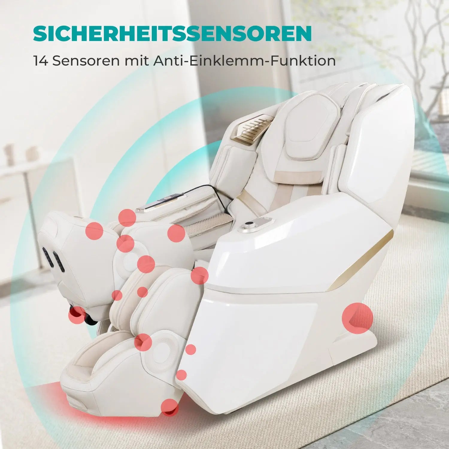 NAIPO® Space Walk 3D Massagesessel mit Wärmefunktion, Zero Gravity Liegefunktion, Shiatsu, 3D Surround-Sound, Ganzkörpermassage, Körperscan