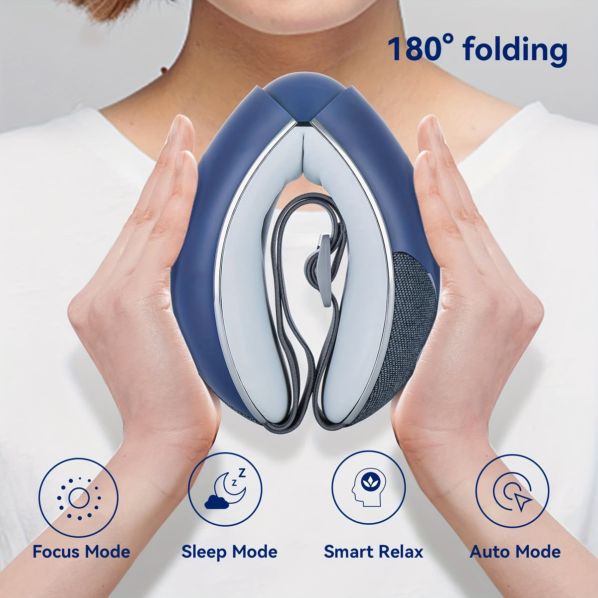 Augenmassagegerät mit Wärmefunktion & Bluetooth-Musik - 3D-Kompression, 4 Massagemodi, 180° faltbar - Lindert Augenermüdung, fördert Schlaf & Hautpflege - Für Büro/Zuhause/Reisen