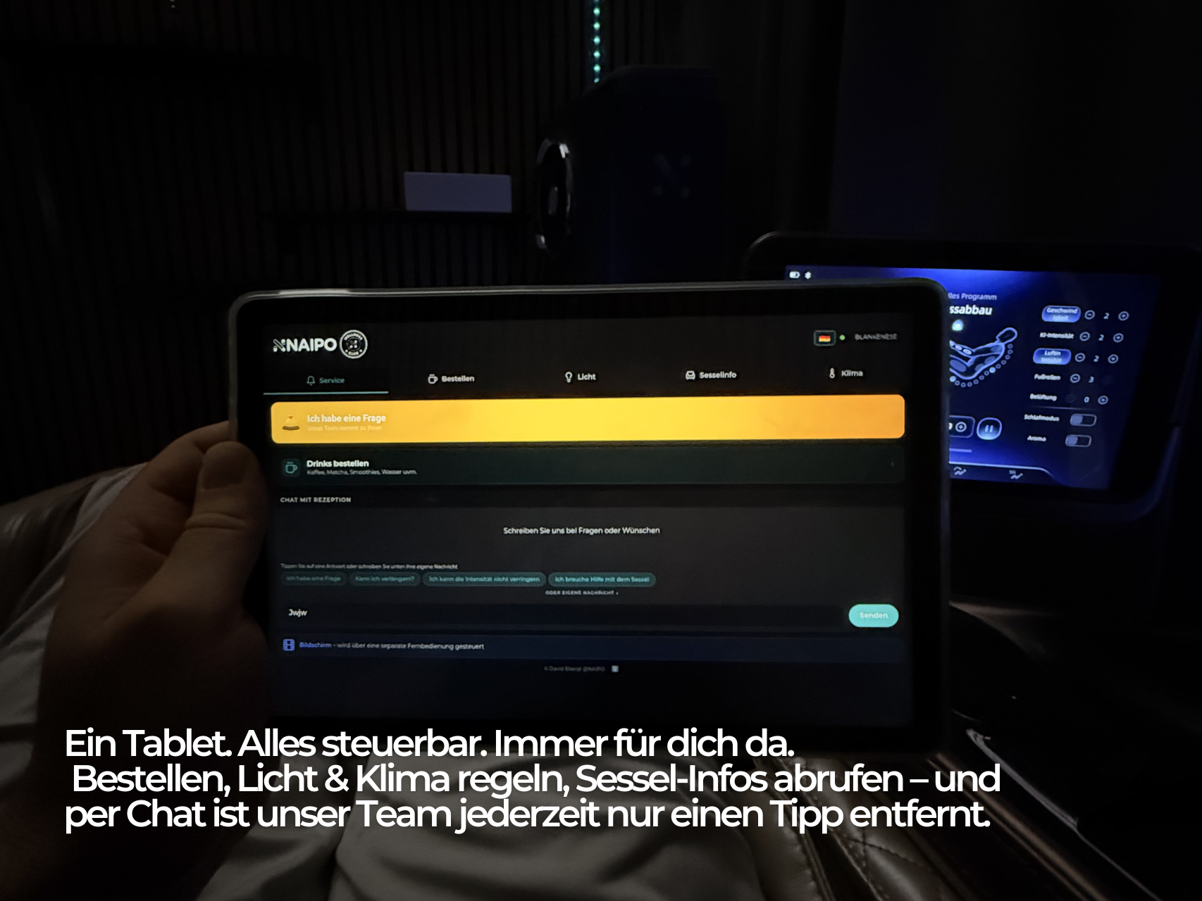 NAIPO Relax Lounge – inkl. NAIPO Sessel, Smart-Screen, Dolby Atmos Sound & ungestörtem Erleben