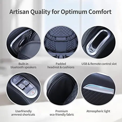 Aspria Massagesessel Shiatsu Zero-Gravity Liegesessel für Ganzkörpermassage, elektrischer Massagestuhl mit Wärmefunktion, bionischen Massagetechniken, USB, Bluetooth, Relaxsessel Für Zuhause und Büro