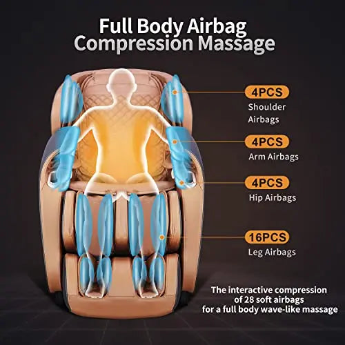 Aspria Massagesessel Shiatsu Zero-Gravity Liegesessel für Ganzkörpermassage, elektrischer Massagestuhl mit Wärmefunktion, bionischen Massagetechniken, USB, Bluetooth, Relaxsessel Für Zuhause und Büro