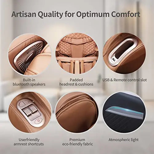 Aspria Massagesessel Shiatsu Zero-Gravity Liegesessel für Ganzkörpermassage, elektrischer Massagestuhl mit Wärmefunktion, bionischen Massagetechniken, USB, Bluetooth, Relaxsessel Für Zuhause und Büro