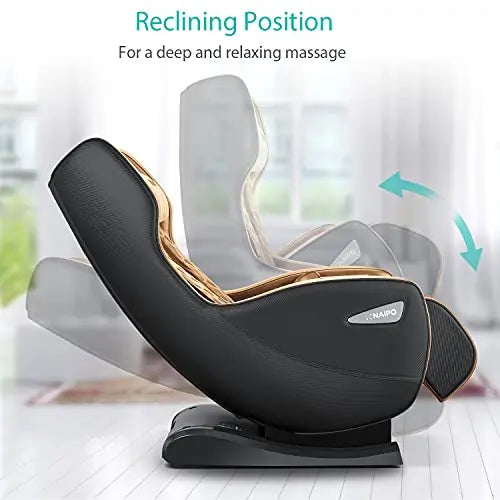 Aspria Massagesessel ergonomischer Massagestuhl mit verschiedenen Massageprogrammen, elektrischer Liegesessel mit Bluetooth, Relaxsessel platzsparender Massagesitz für Zuhause und Büro (Brown)