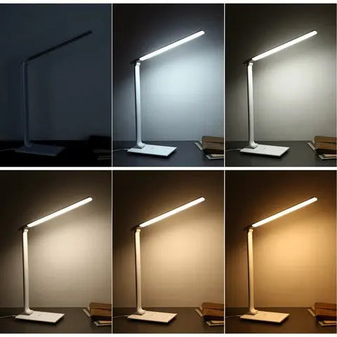 Aukey LT-T10-Whi LED Nachttischlampe, Berührungssteuerung Tischlampe mit 5 Farbtemperaturen, 5 Helligkeitsstufen, Nachtlichtmodus, 1-Stunden-Timer und USB-Ladeanschluss