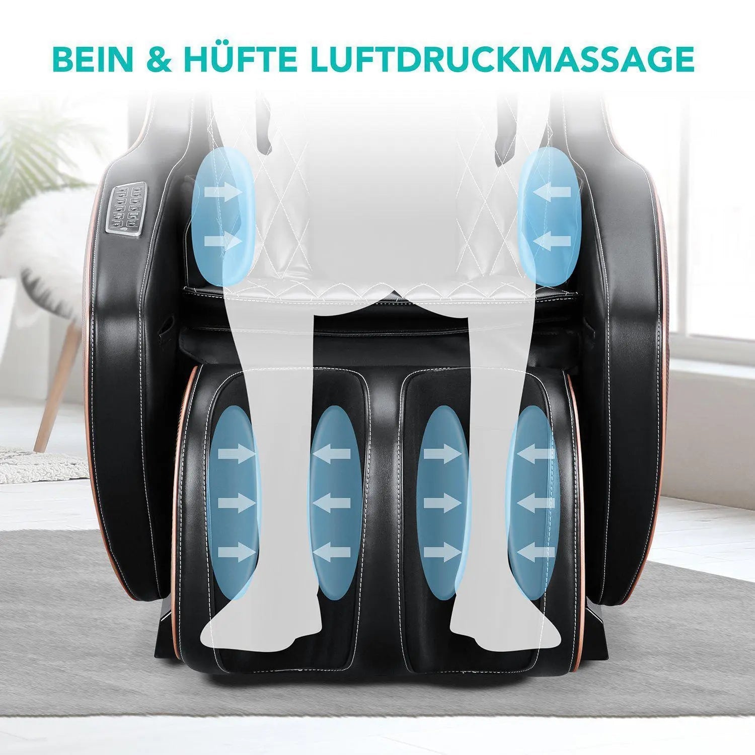 NAIPO Massagesessel mit Wärme | Design-Award | Bluetooth | Liegefunktion | Space-Saving | Creme-beige