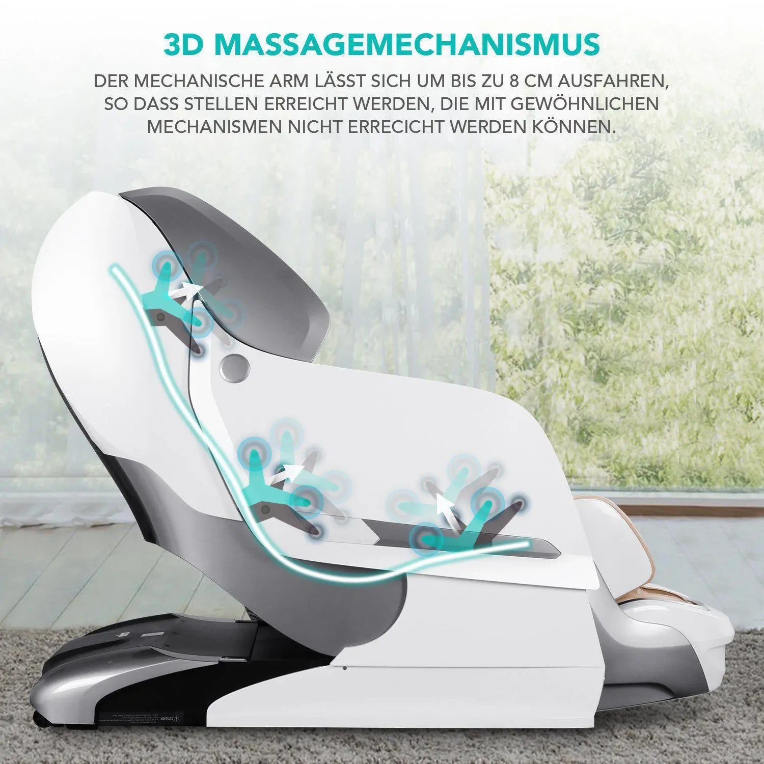 NAIPO Shiatsu 3D Massagesessel, Ganzkörper, Beige, MGC-8600
