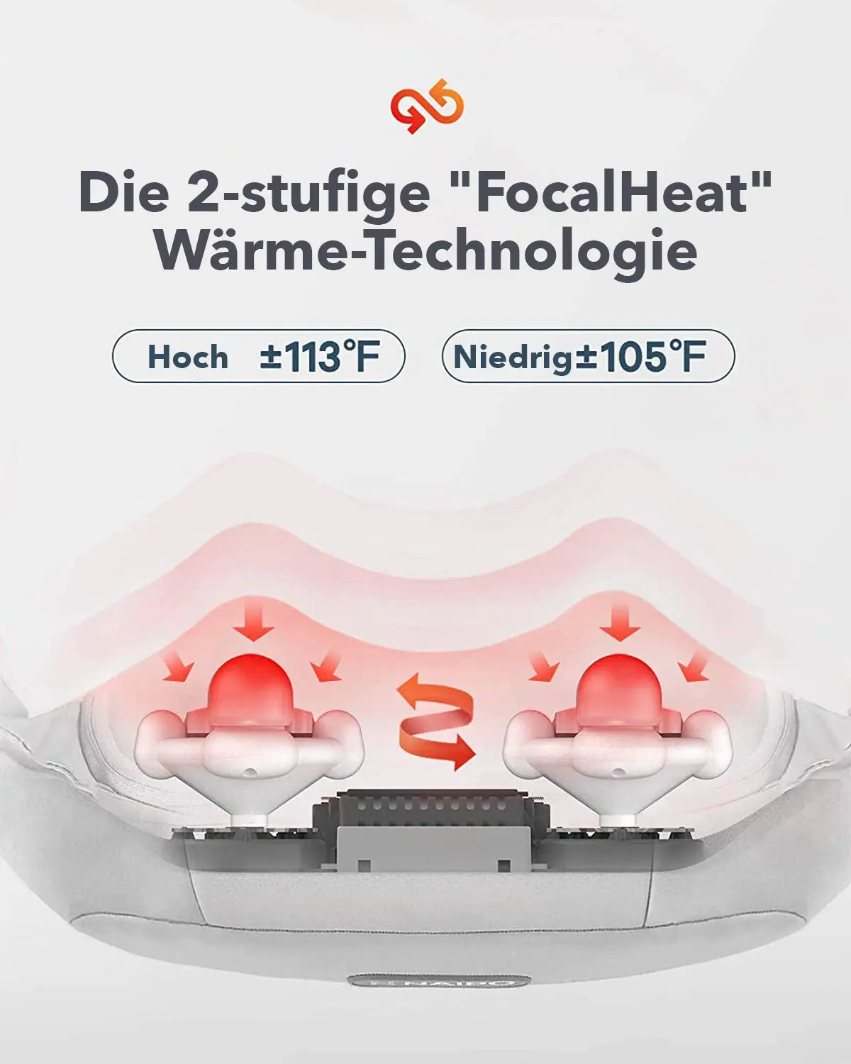 NAIPO oCuddle Massagegerät Shiatsu, Infrarot, inkl. Tragetasche, Nackenmassagegerät - Neustes Modell