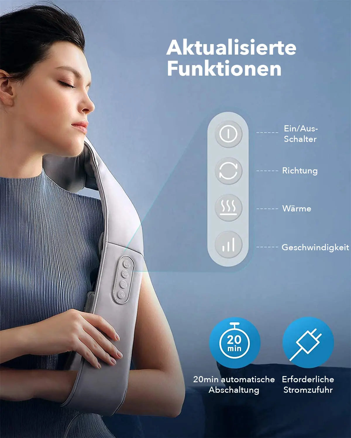 NAIPO oCuddle Massagegerät Shiatsu, Infrarot, inkl. Tragetasche, Nackenmassagegerät - Neustes Modell