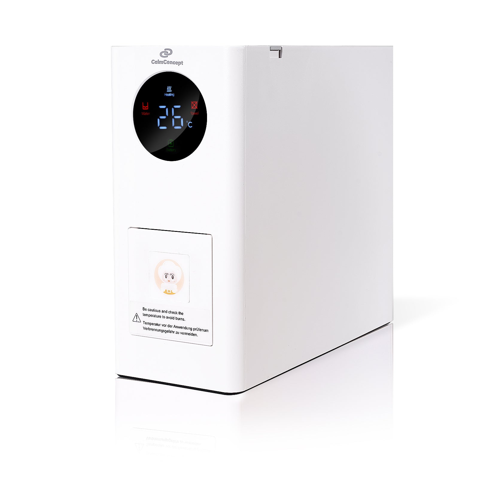 CalmConcept® Mini Warmhandtuchspender – Saubere und angenehm warme Einweghandtücher für Zuhause und unterwegs, Modell W2