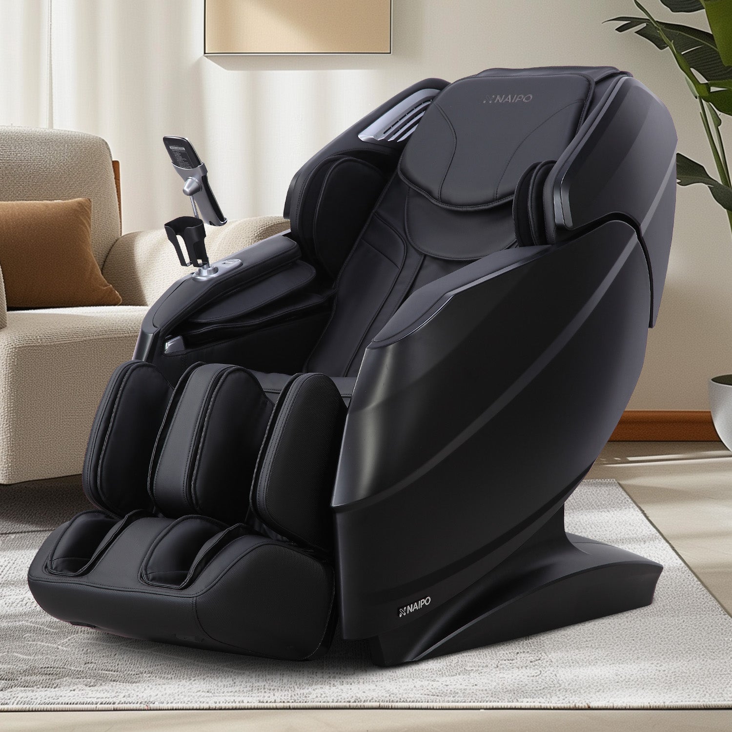 Naipo 3D Massagesessel R50 schwarz, High-End Massagestuhl, Wärmefuktion