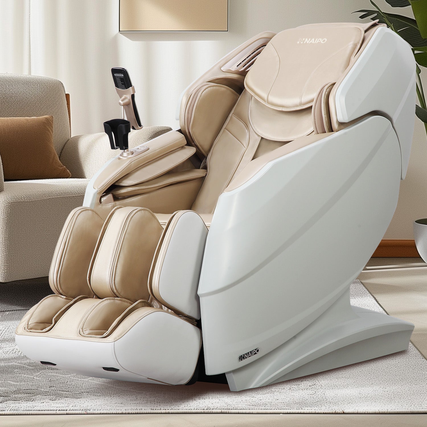 Naipo 3D Massagesessel R50 schwarz, High-End Massagestuhl, Wärmefuktion