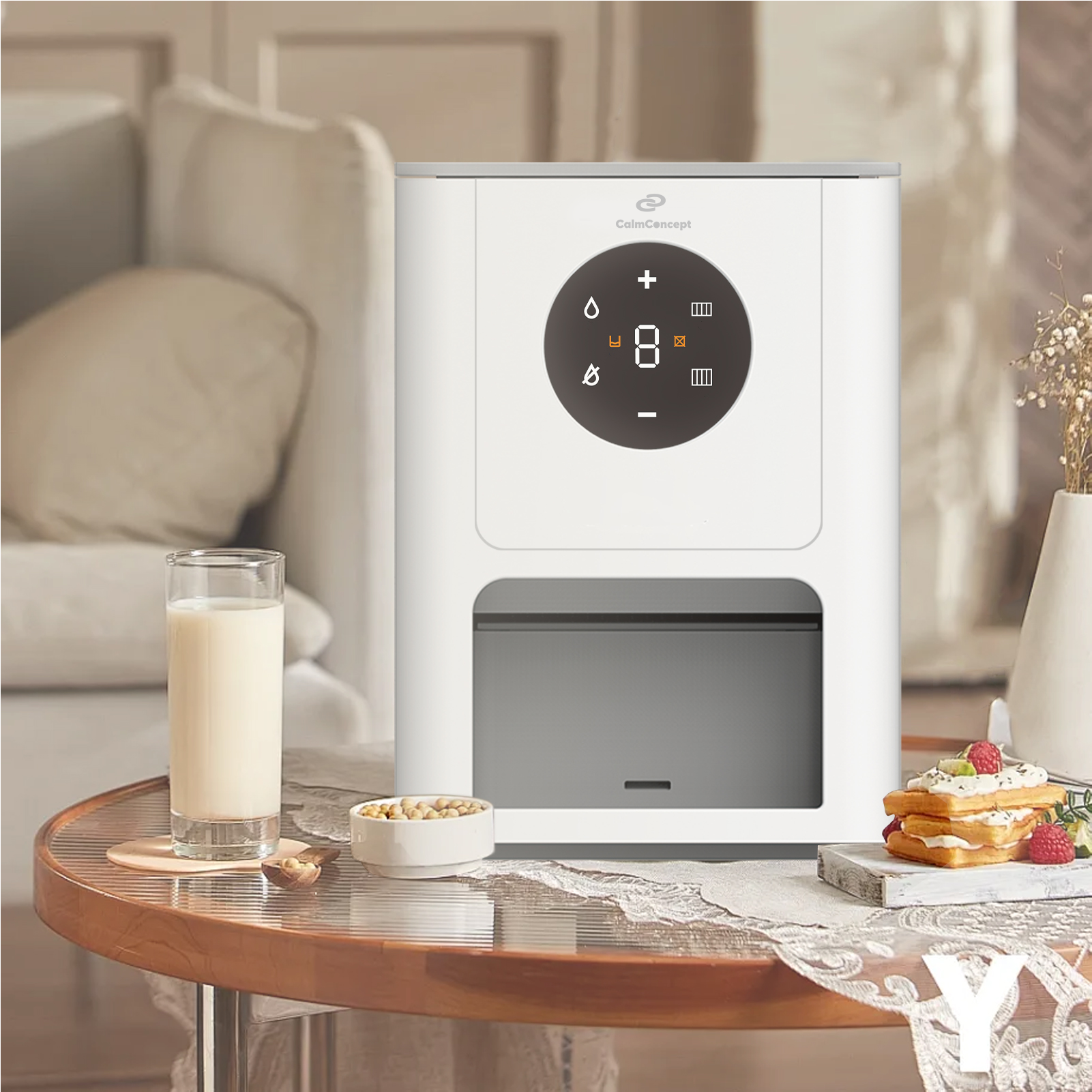 CalmConcept® Warmtuchspender Warme Feuchttücher auf Knopfdruck mit 9 Feuchtigkeitsstufen 8 Temperaturstufen und 1400 ml Wassertank, Modell Q6