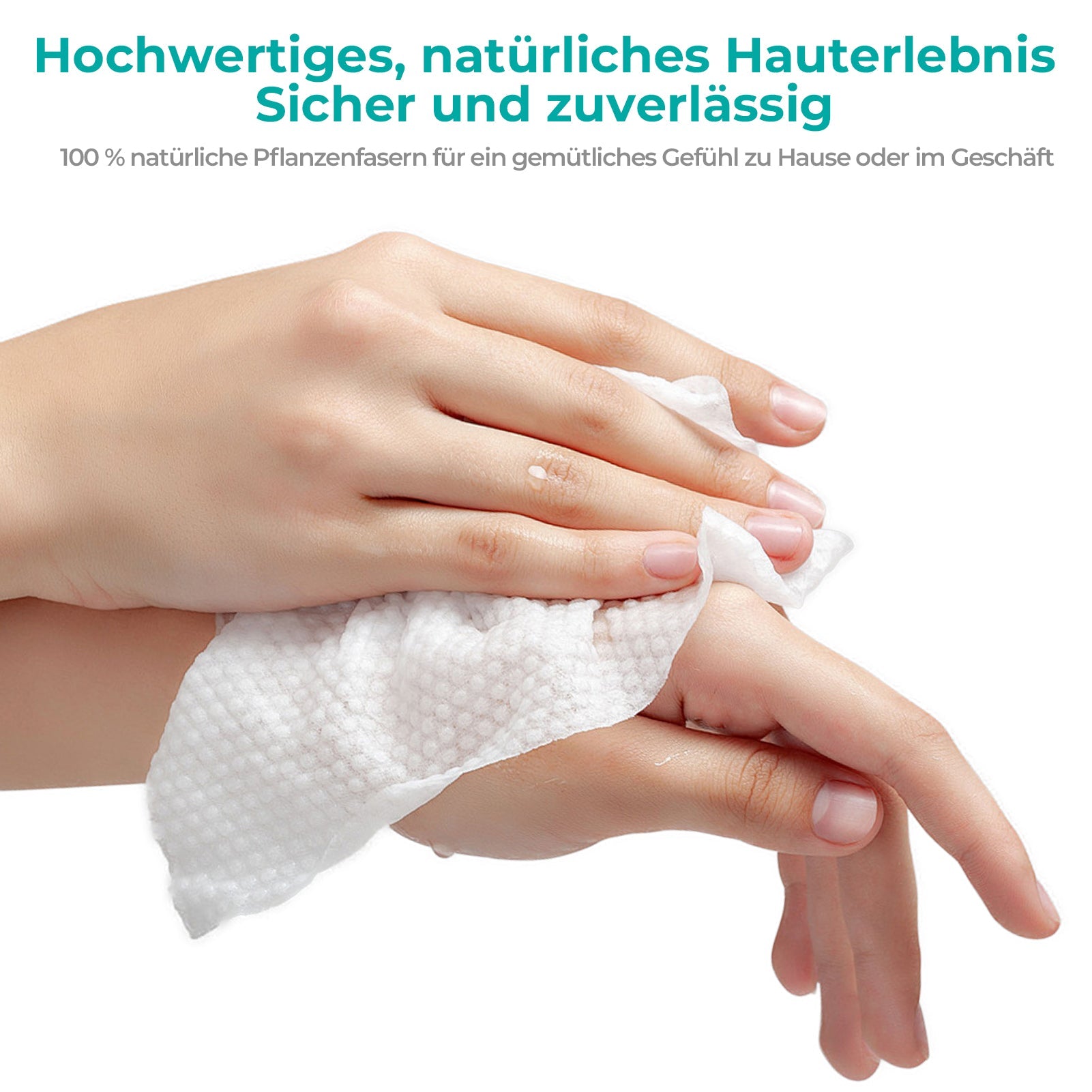 CalmConcept® Einweg-Handtuchrolle 23M, aus 100 % natürliche Pflanzenfasern, 3D-Perlentextur, weich, fusselfrei, biologisch abbaubar, für Trocken- & Nassanwendung, für Warmtuchspender Modell A