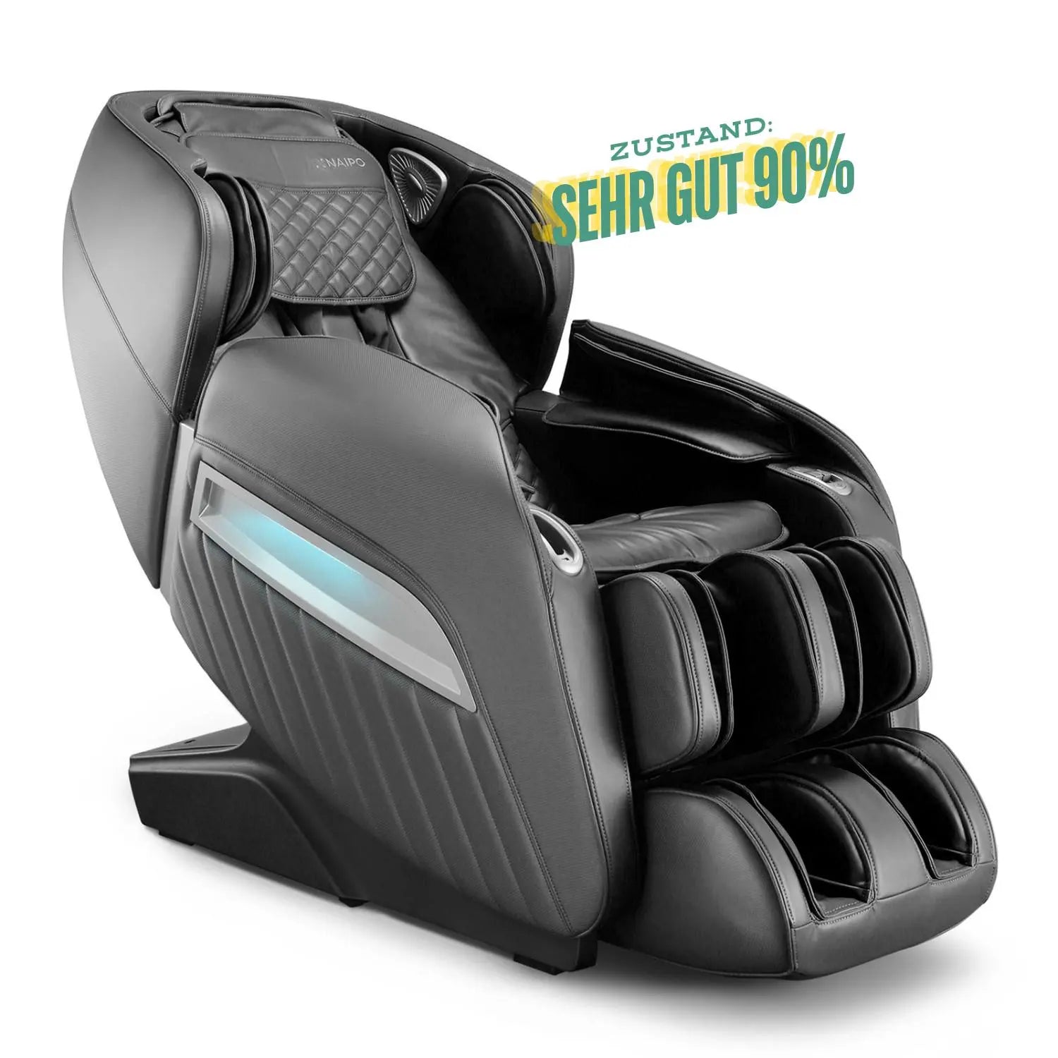 NAIPO® Premium Massagesessel mit Wärmefunktion, Zero Gravity Liegefunktion, Shiatsu, 3D Surround-Sound, Ganzkörpermassage, Körperscan, Ambient Light