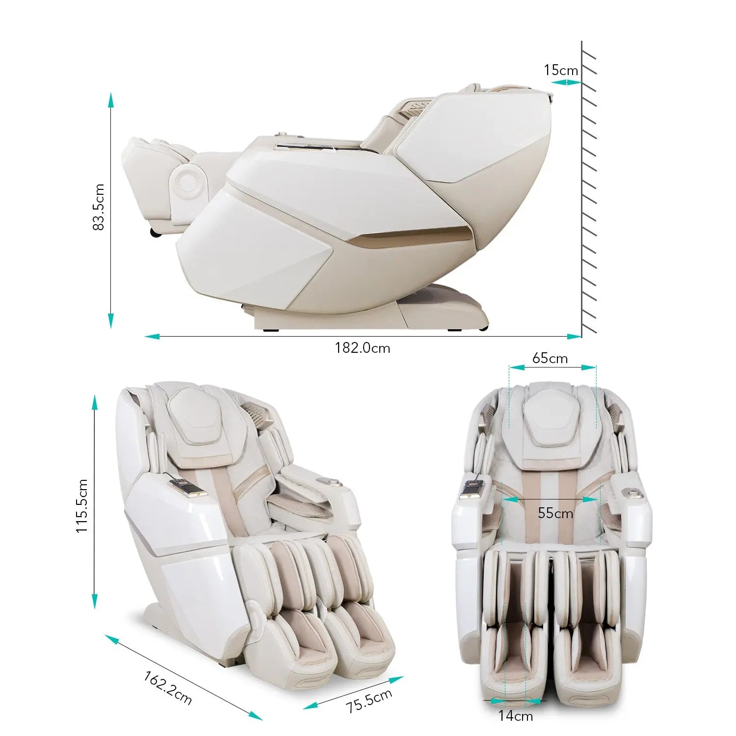 NAIPO® Space Walk 3D Massagesessel mit Wärmefunktion, Zero Gravity Liegefunktion, Shiatsu, 3D Surround-Sound, Ganzkörpermassage, Körperscan