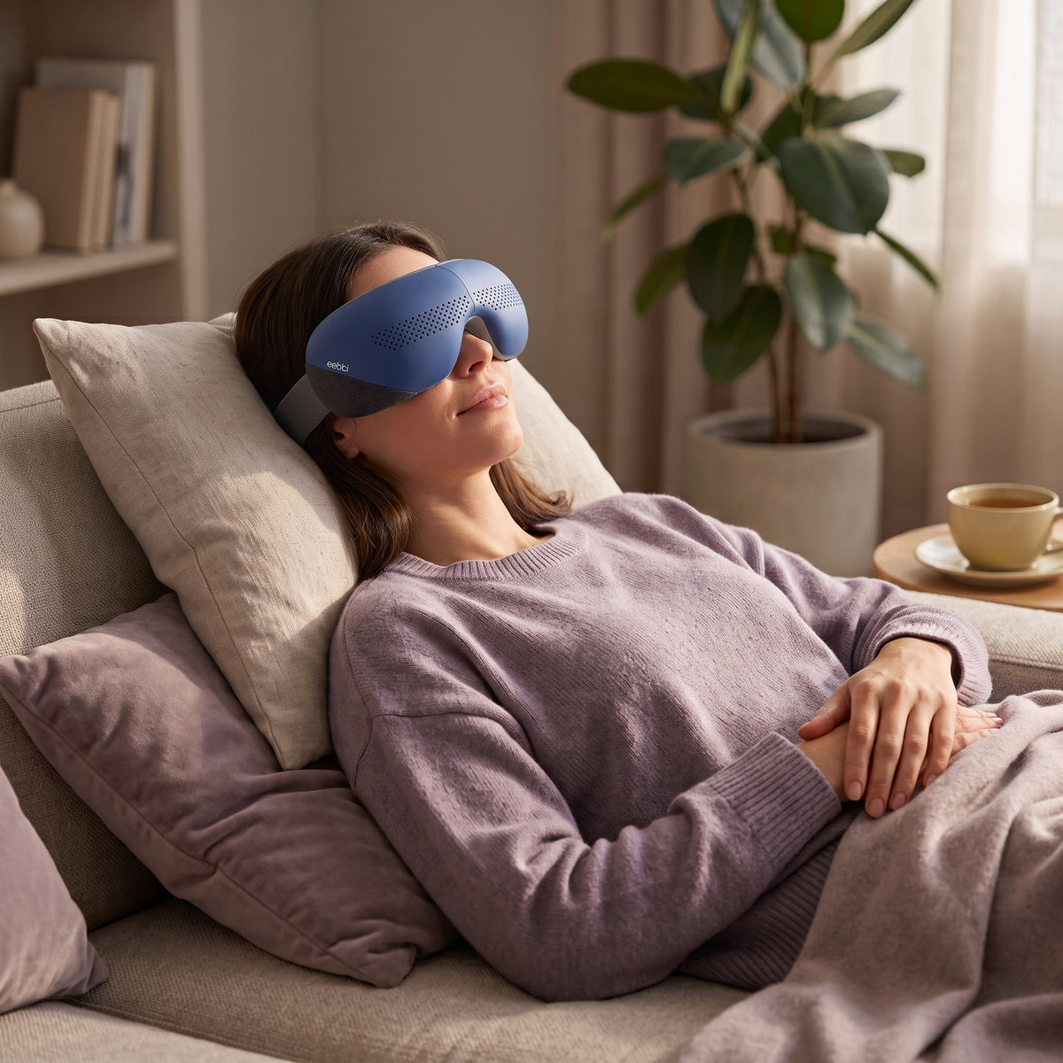 Augenmassagegerät mit Wärmefunktion & Bluetooth-Musik - 3D-Kompression, 4 Massagemodi, 180° faltbar - Lindert Augenermüdung, fördert Schlaf & Hautpflege - Für Büro/Zuhause/Reisen