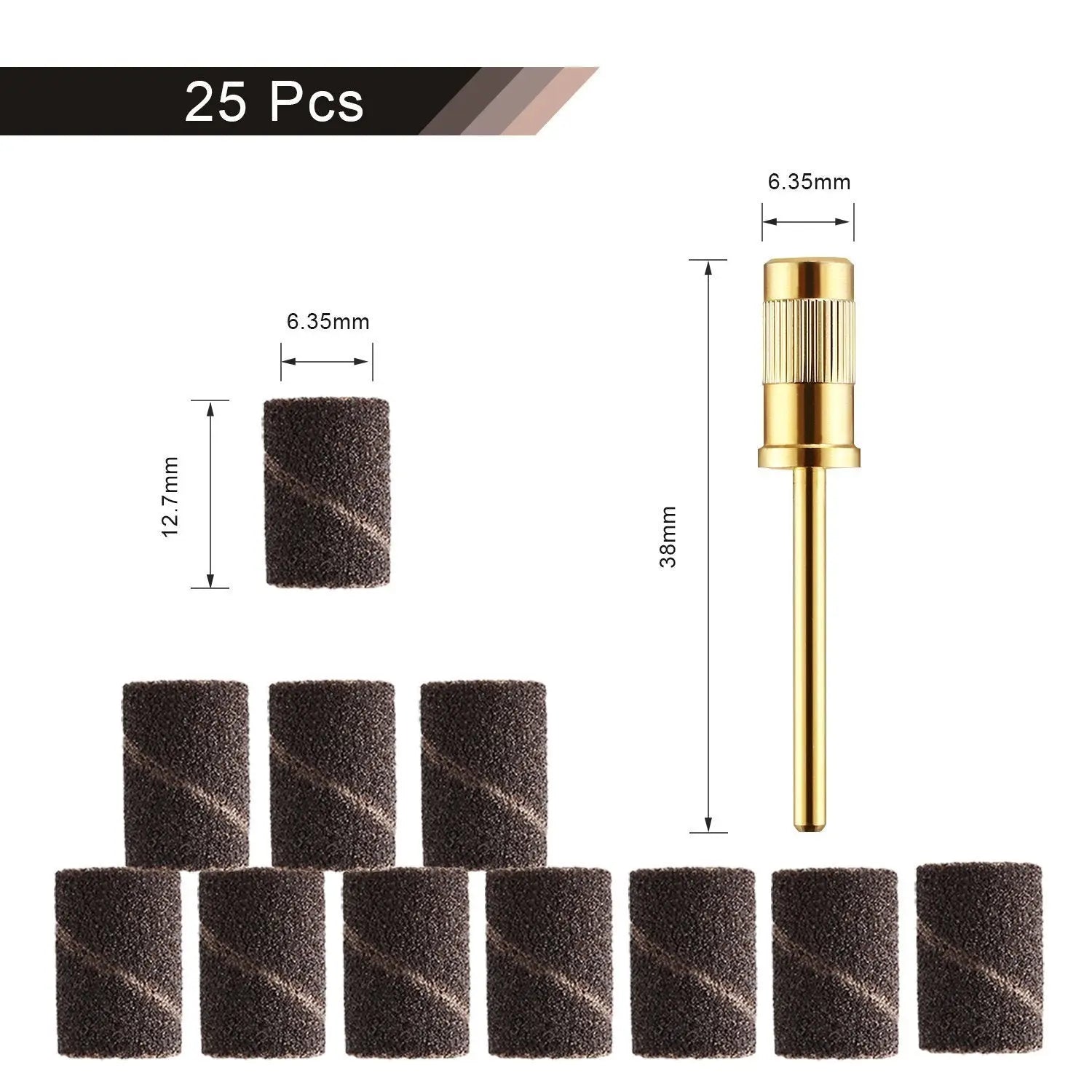 JSDA Nagelfräser 6MW + 25x Schleifhülsen  4x Diamant Aufsätze + 1x Mandrel Bit