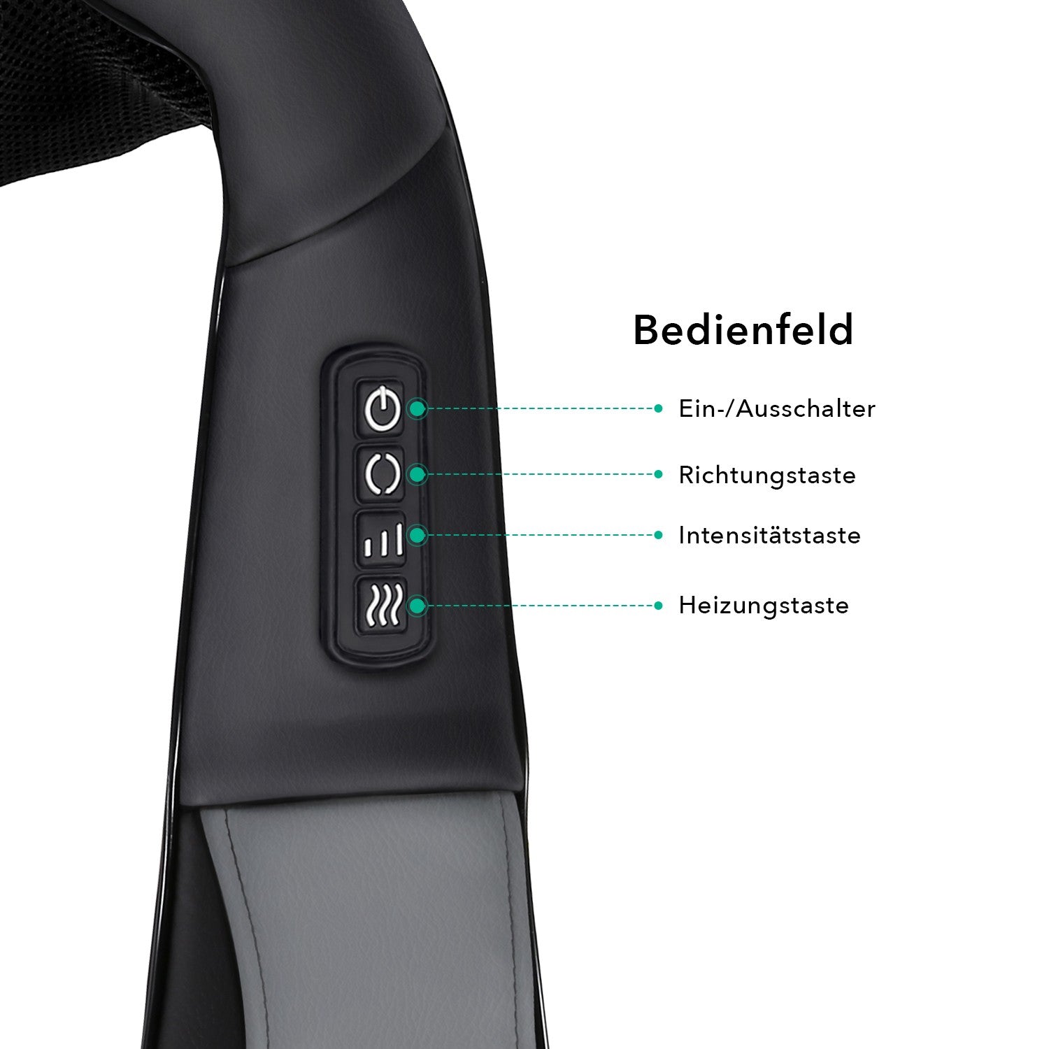 NAIPO Massagegerät, Elektrisches Nackenkissen Shiatsu,  Wärmefunktion , kabelgebunden