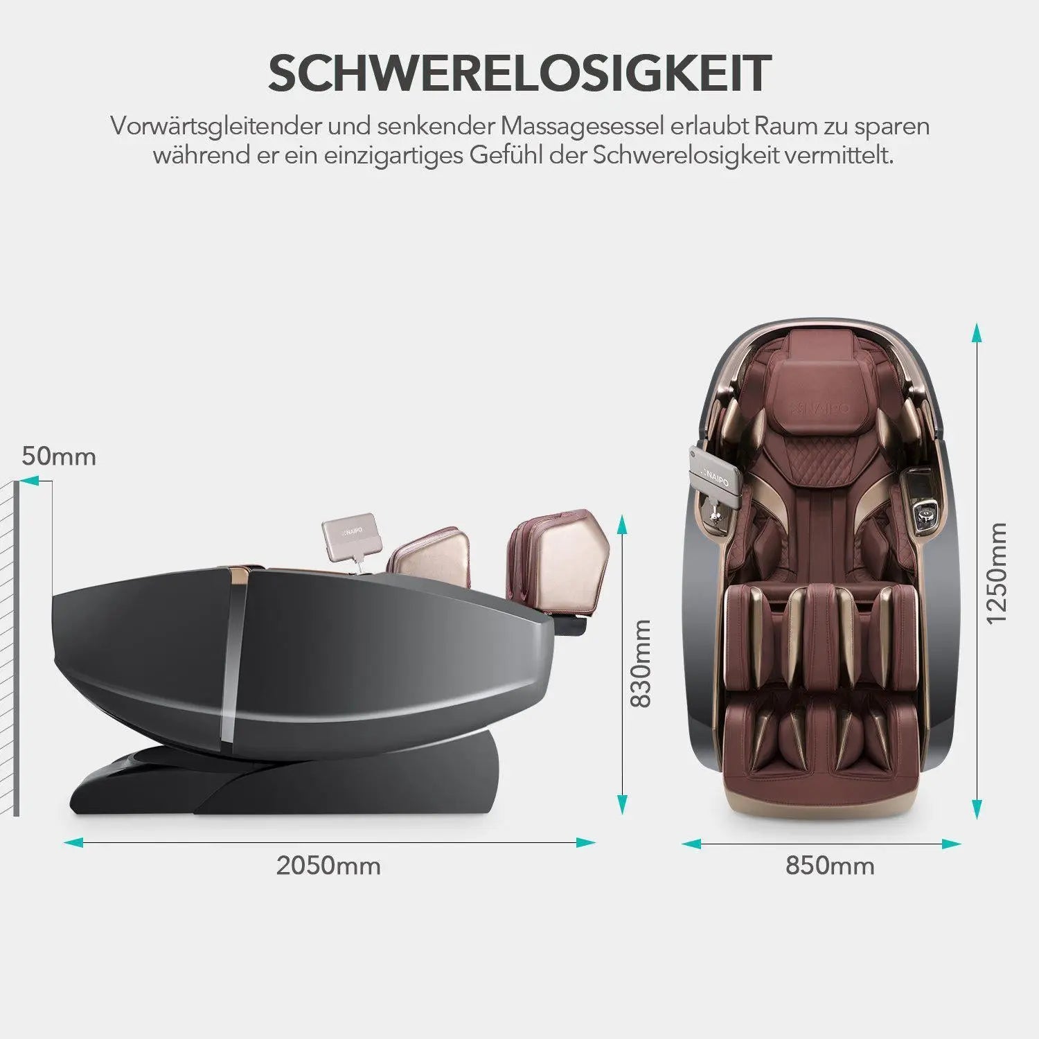 Naipo 3D High-End Massagesessel, Raumkapsel-Design, Integriertes Tablet, Zero Gravity