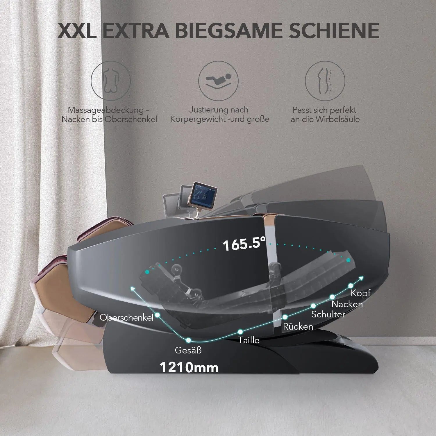 Naipo 3D High-End Massagesessel, Raumkapsel-Design, Integriertes Tablet, Zero Gravity