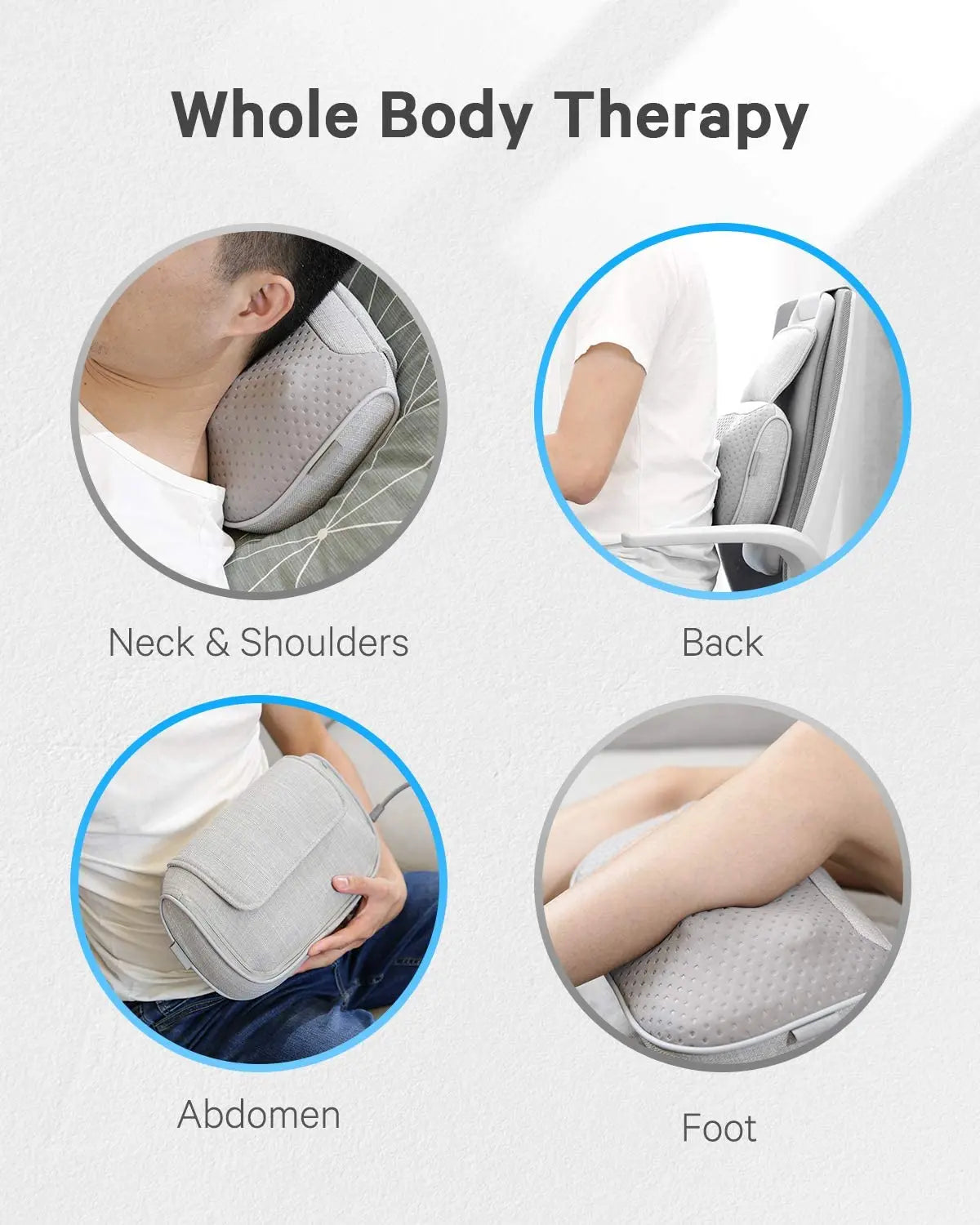 Naipo Shiatsu Nacken- und Rückenmassagegerät Massagekissen - Knetmassage mit Hitze, Deep Shiatsu Stuhl Massagegeräte für den unteren Rücken, Schultern, Wade, Körper